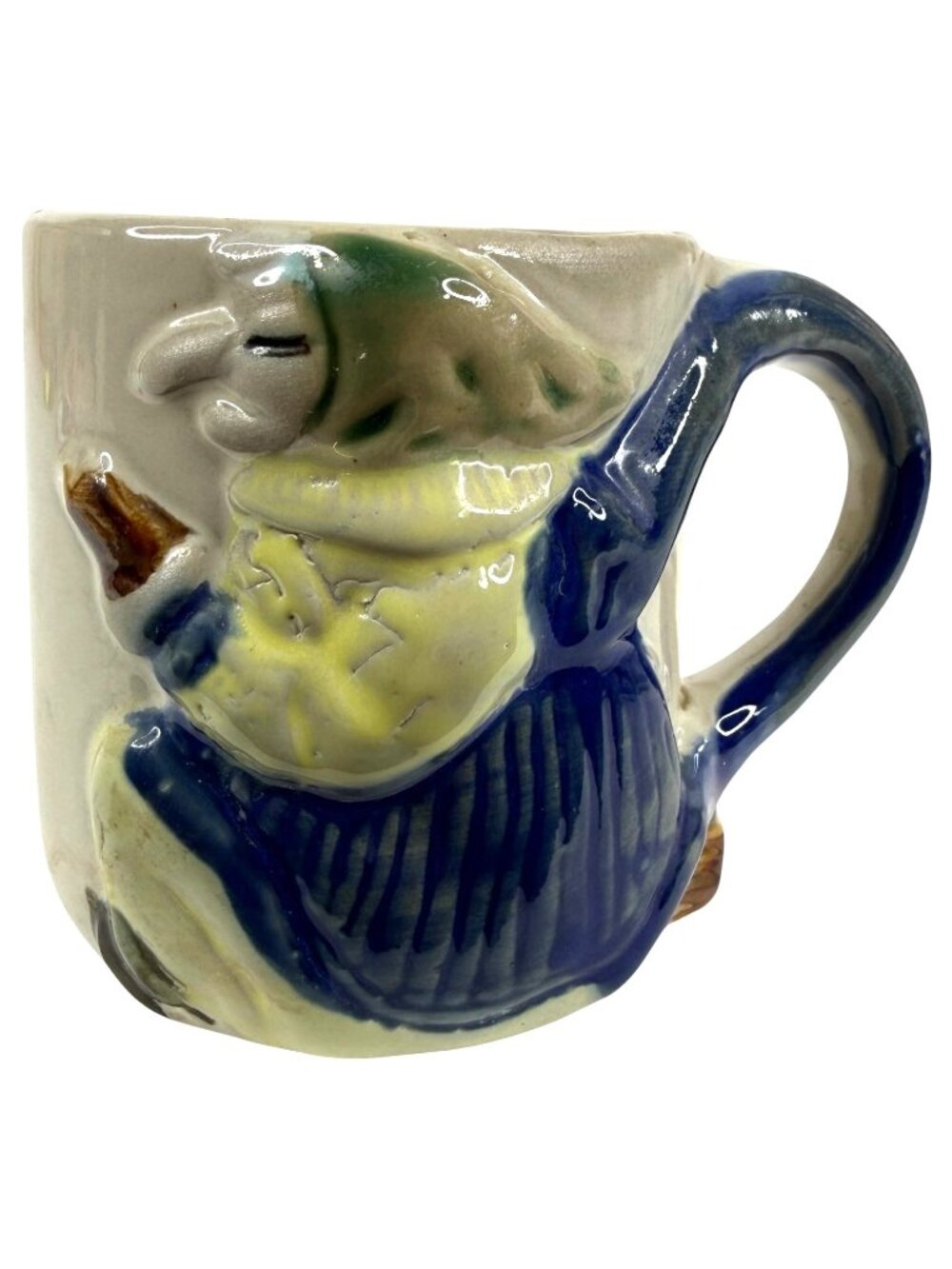 VTG Cassandra Good Luck Kitchen Witch Coffee Mug Hand Painted Taiwan Halloween
